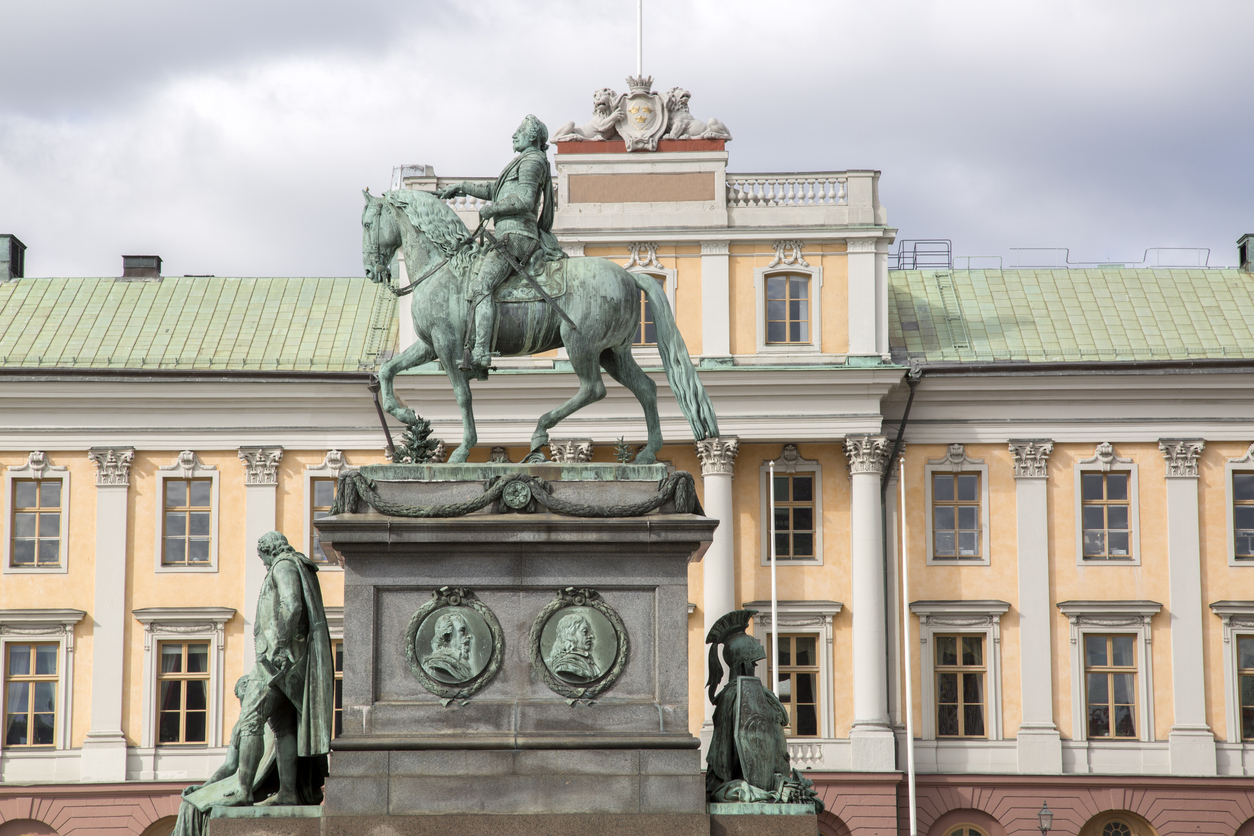 Gustav II Adolf-statyn av Archeveque. Stockholm © KevinAlexanderGeorge/iStock