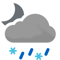 Kraftiga snöblandat regnskurar