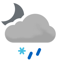 Snöblandat regnskurar